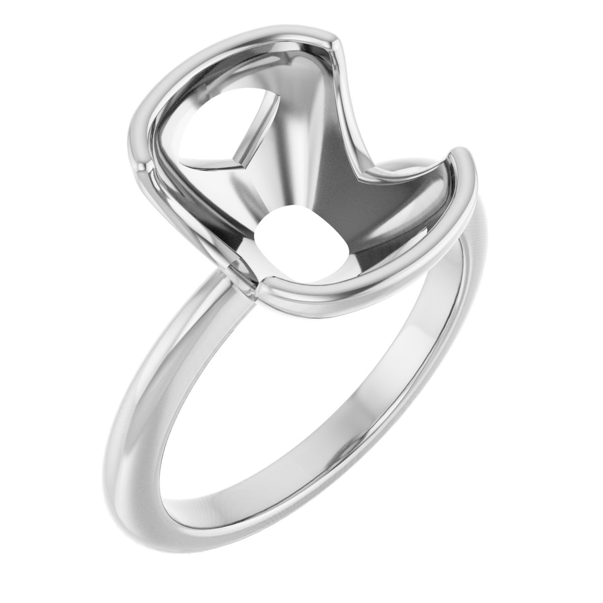 Half-Bezel Engagement Ring