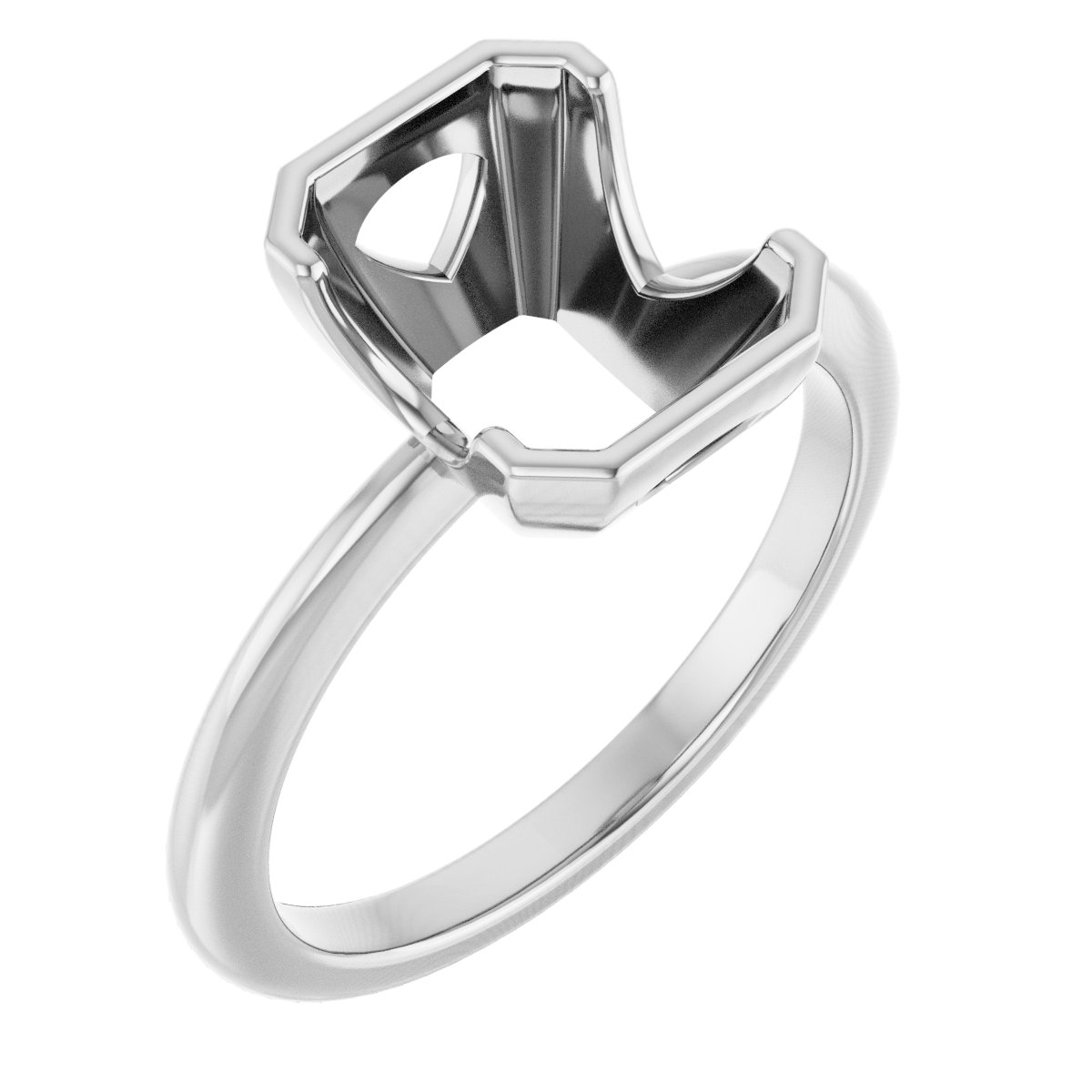 Half-Bezel Engagement Ring