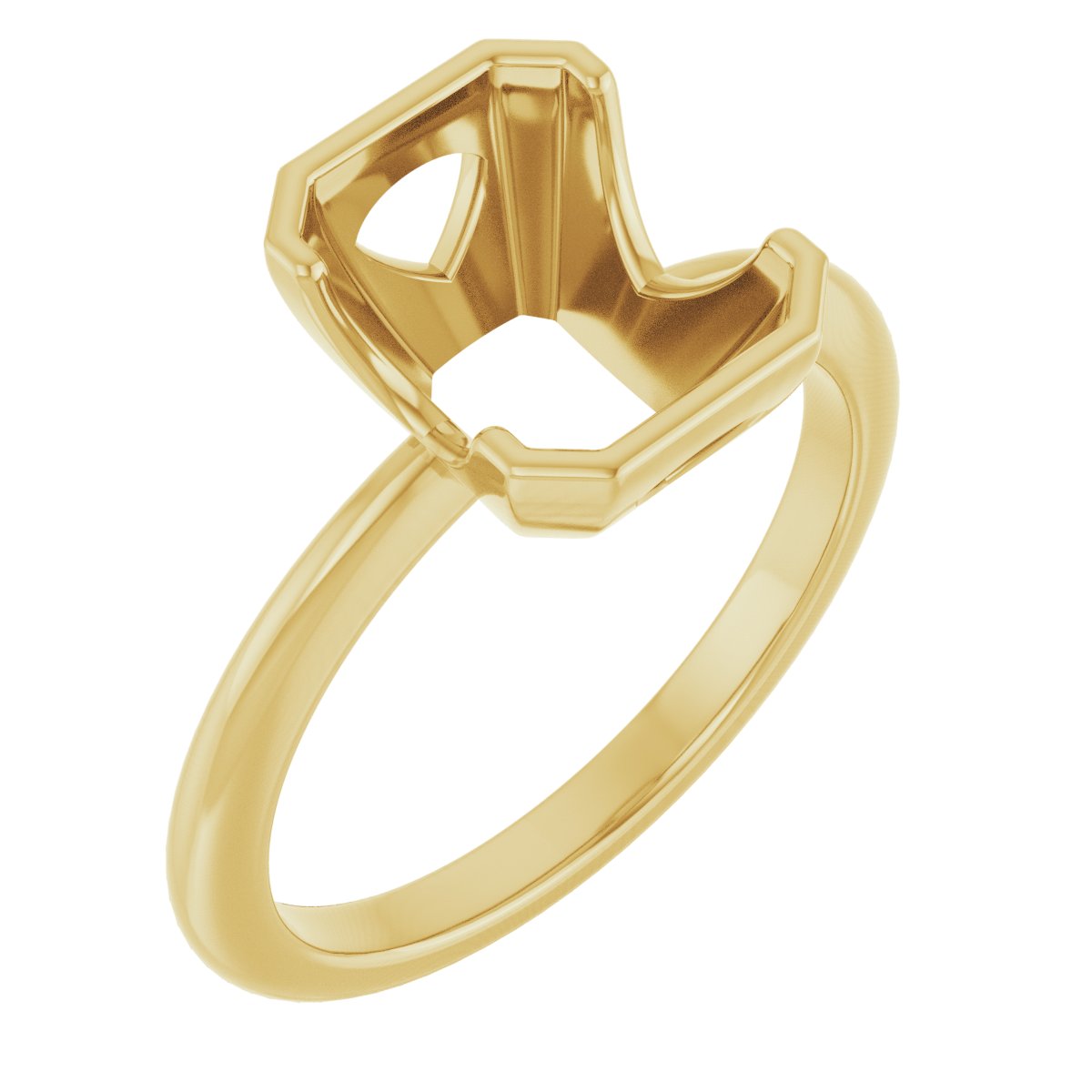Half-Bezel Engagement Ring