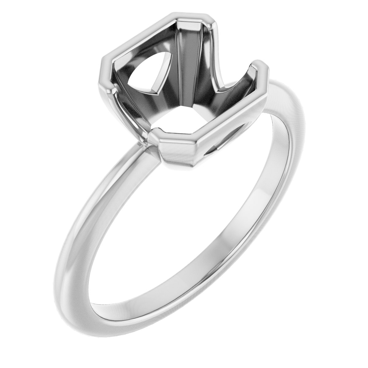 Half-Bezel Engagement Ring