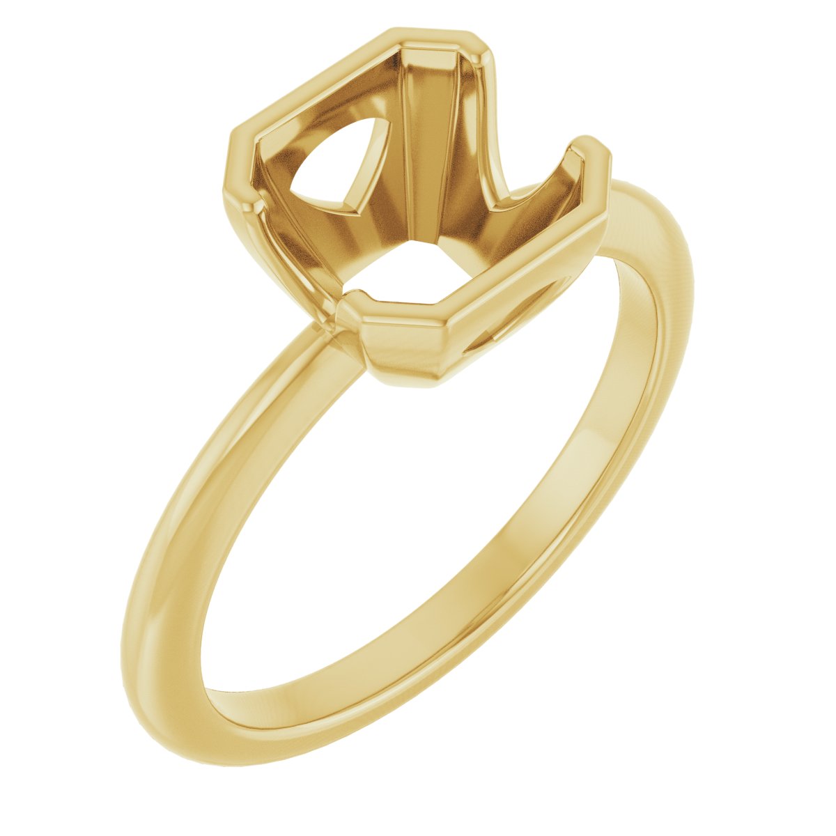 Half-Bezel Engagement Ring