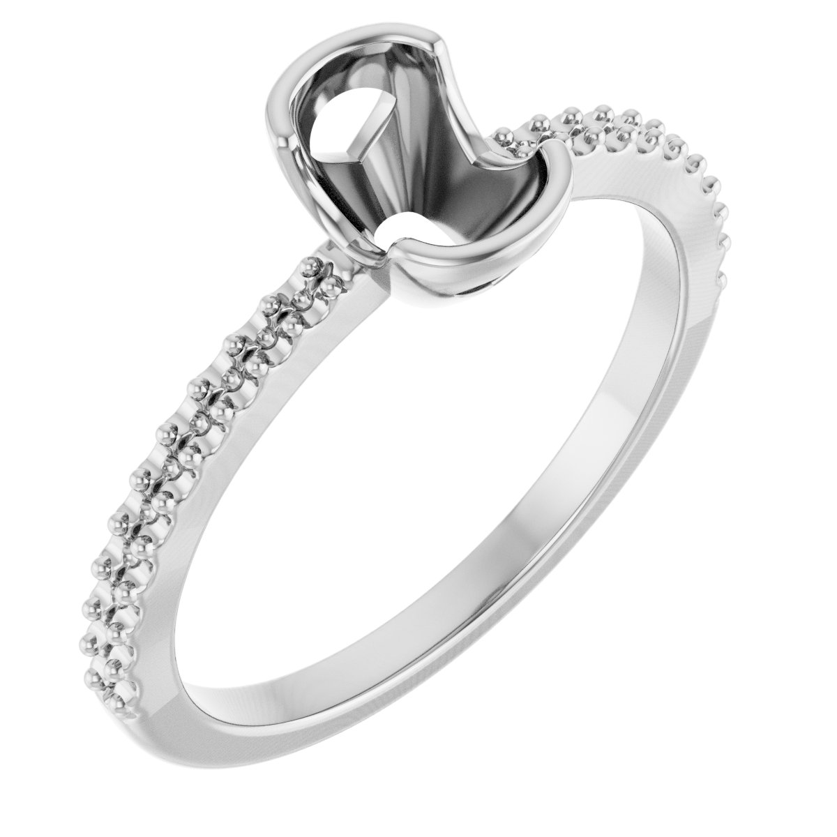 Half-Bezel Engagement Ring
