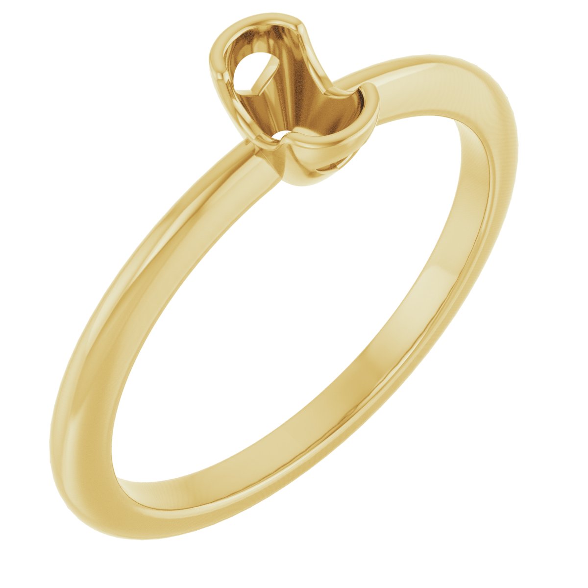Half-Bezel Engagement Ring