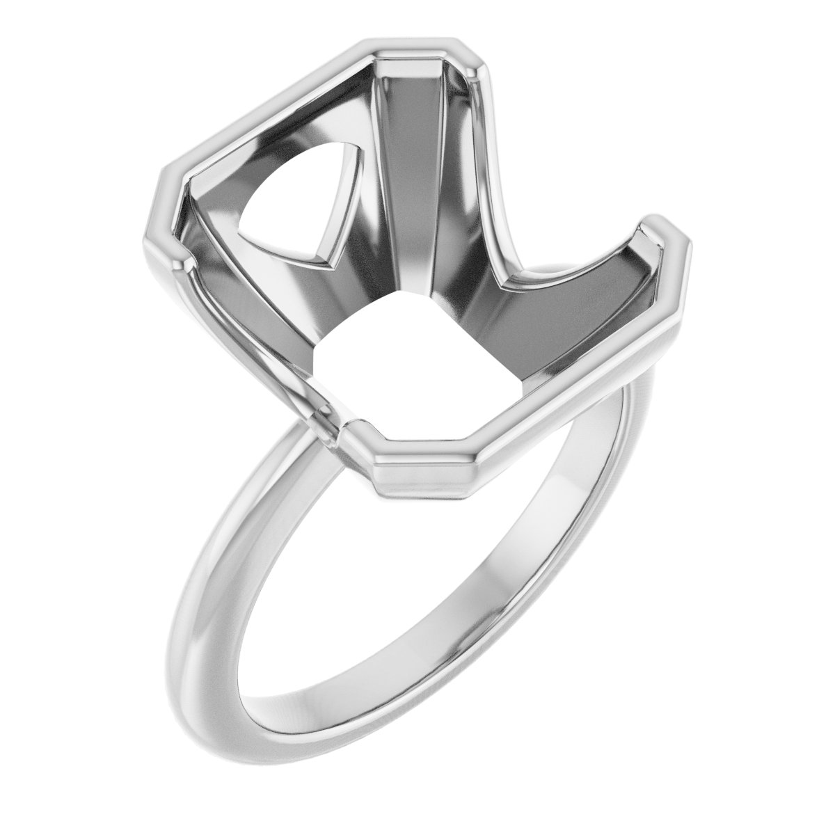 Half-Bezel Engagement Ring