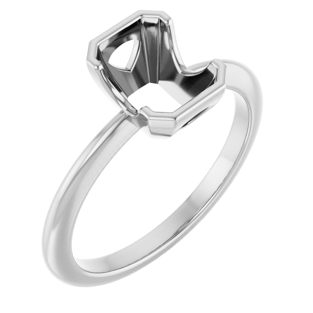 Half-Bezel Engagement Ring