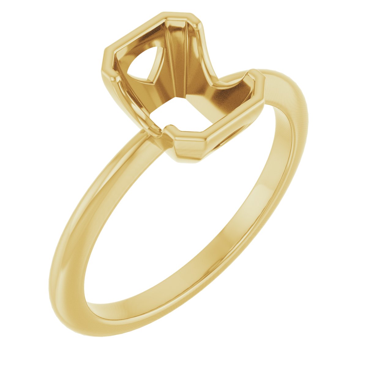 Half-Bezel Engagement Ring