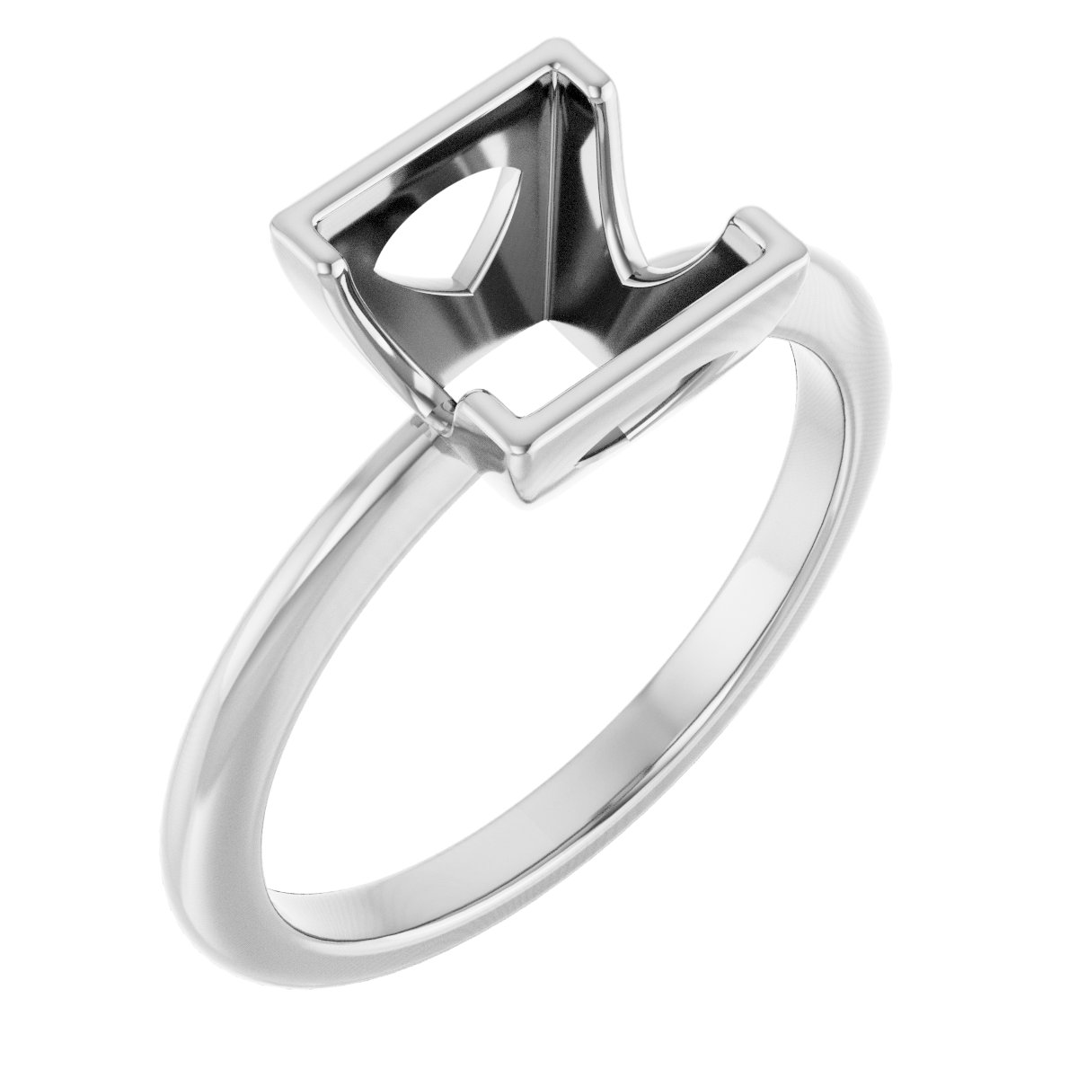 Half-Bezel Engagement Ring