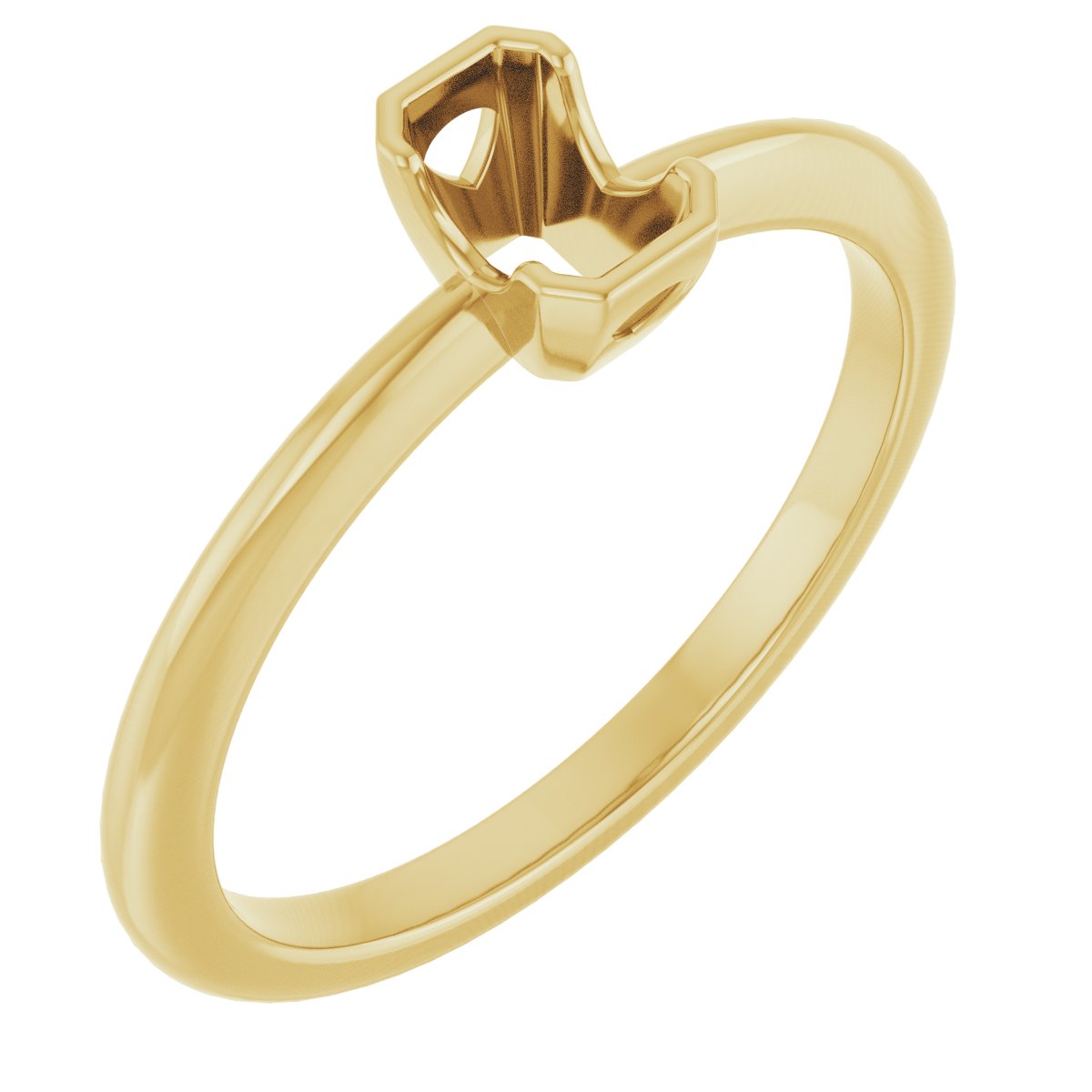 Half-Bezel Engagement Ring