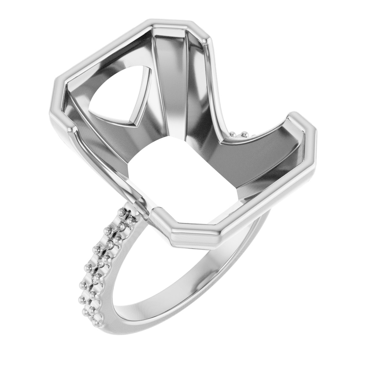 Half-Bezel Engagement Ring