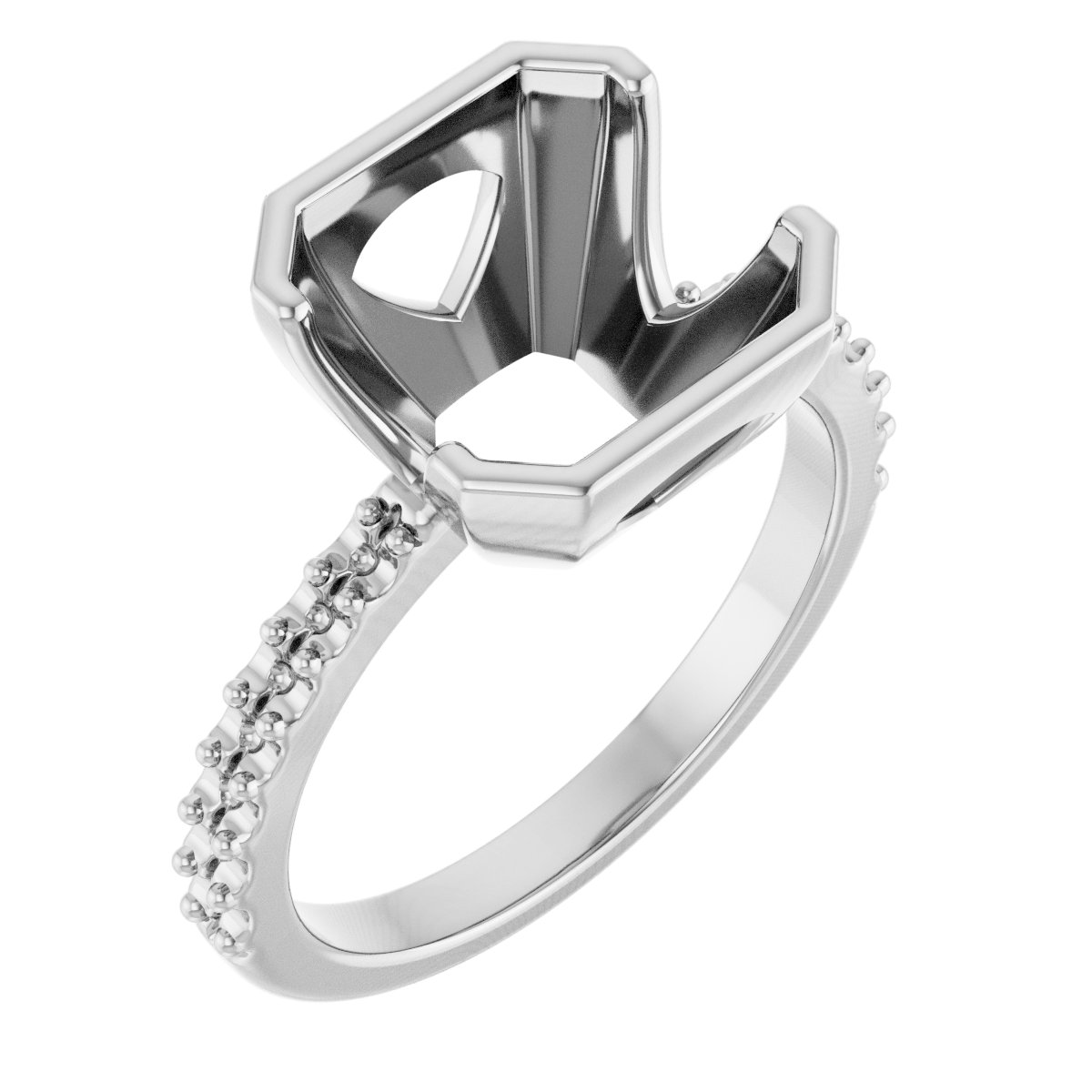 Half-Bezel Engagement Ring