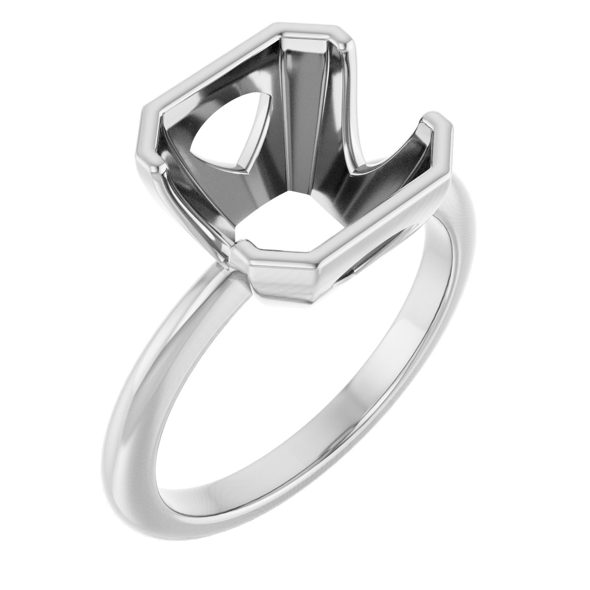 Half-Bezel Engagement Ring