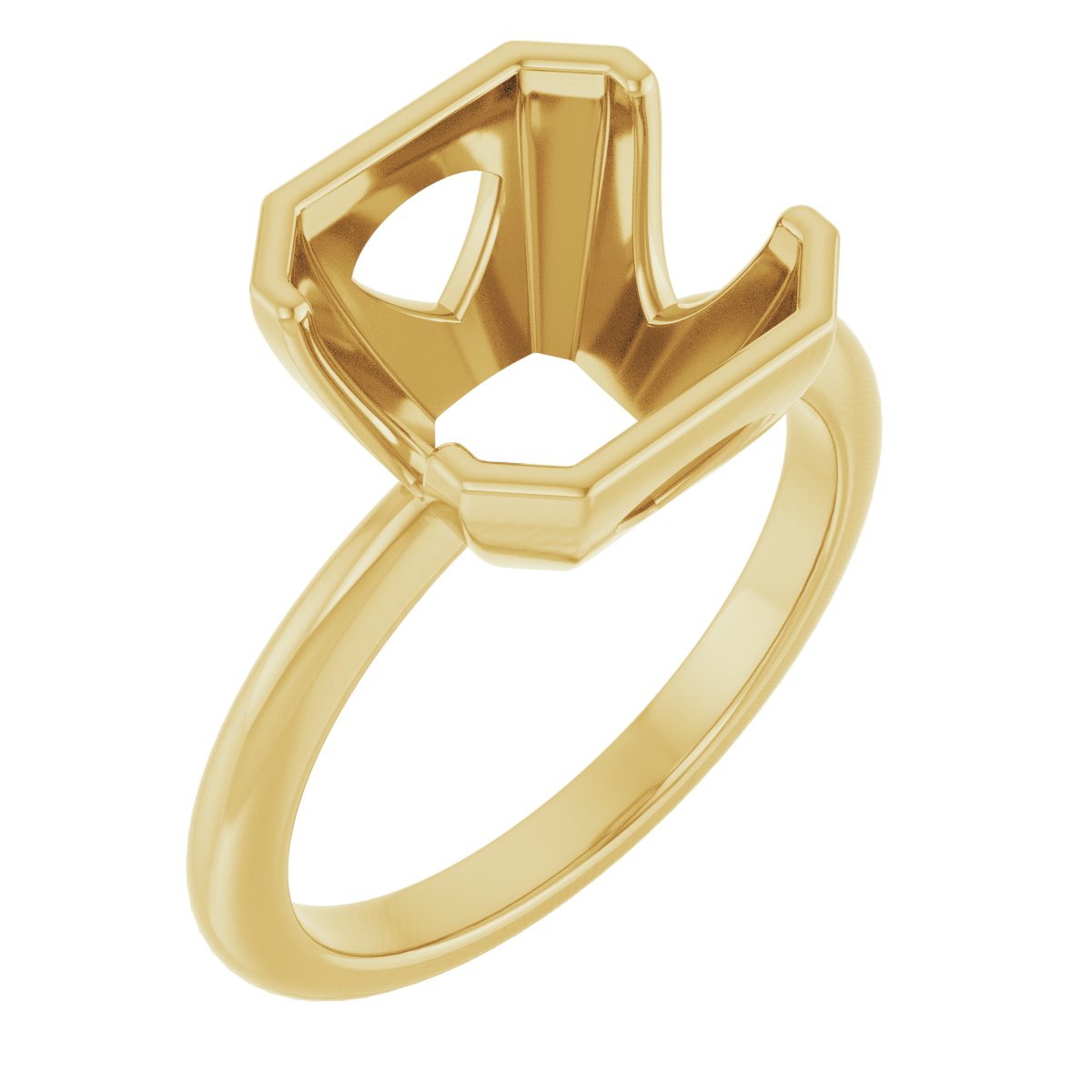 Half-Bezel Engagement Ring