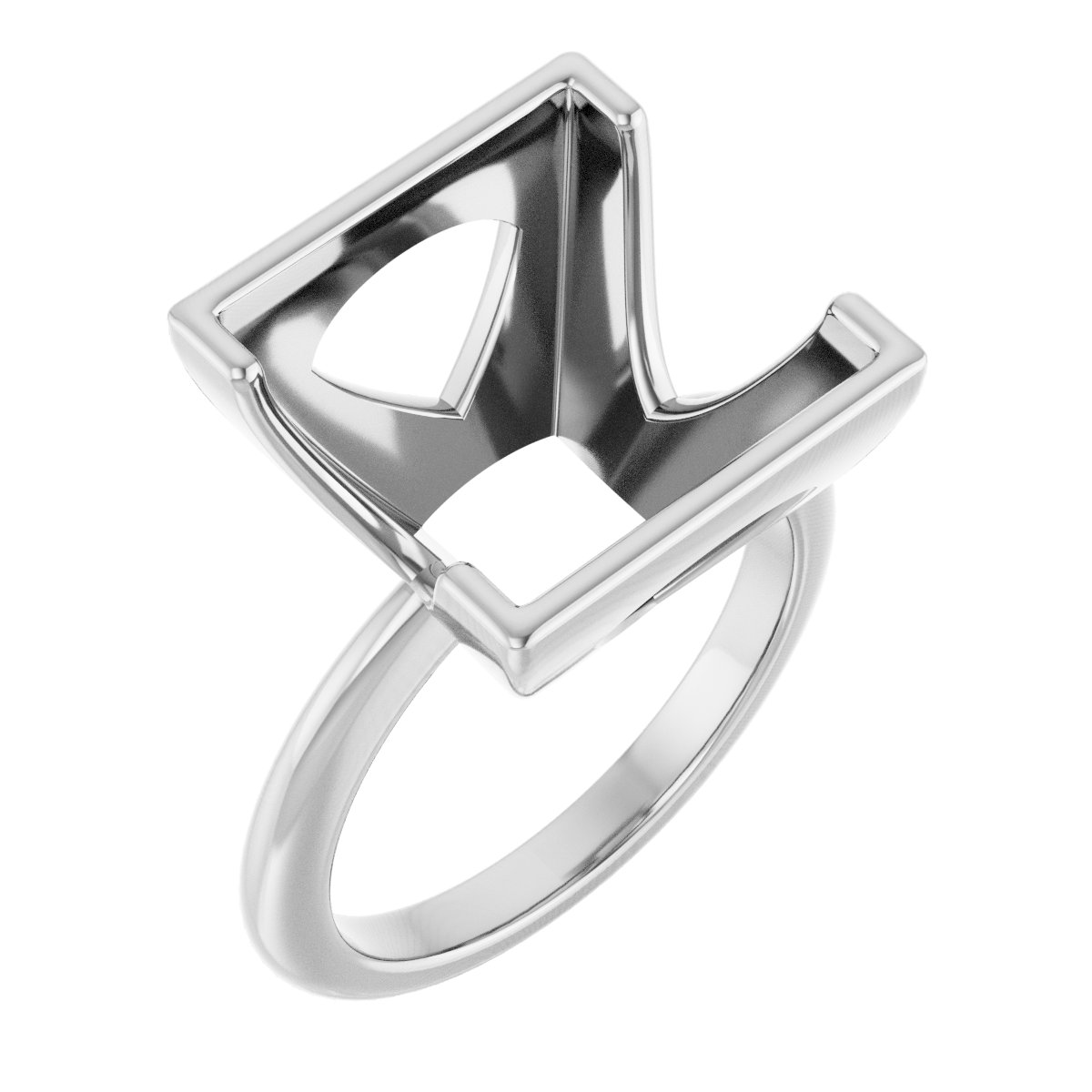 Half-Bezel Engagement Ring