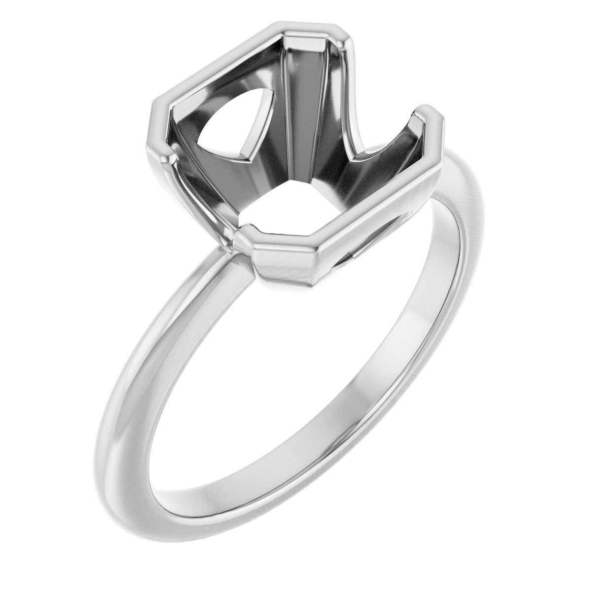 Half-Bezel Engagement Ring