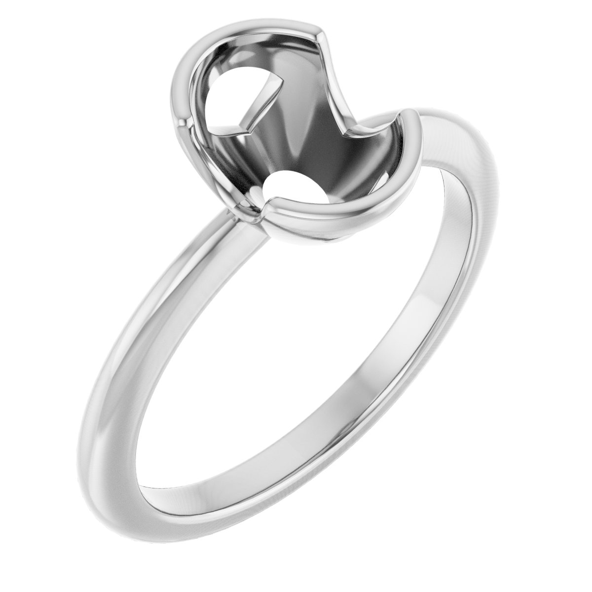 Half-Bezel Engagement Ring