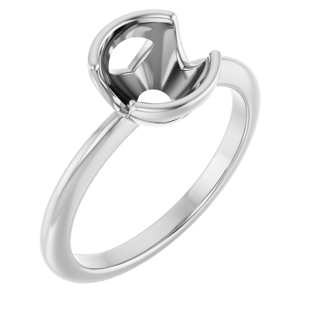 Half-Bezel Engagement Ring
