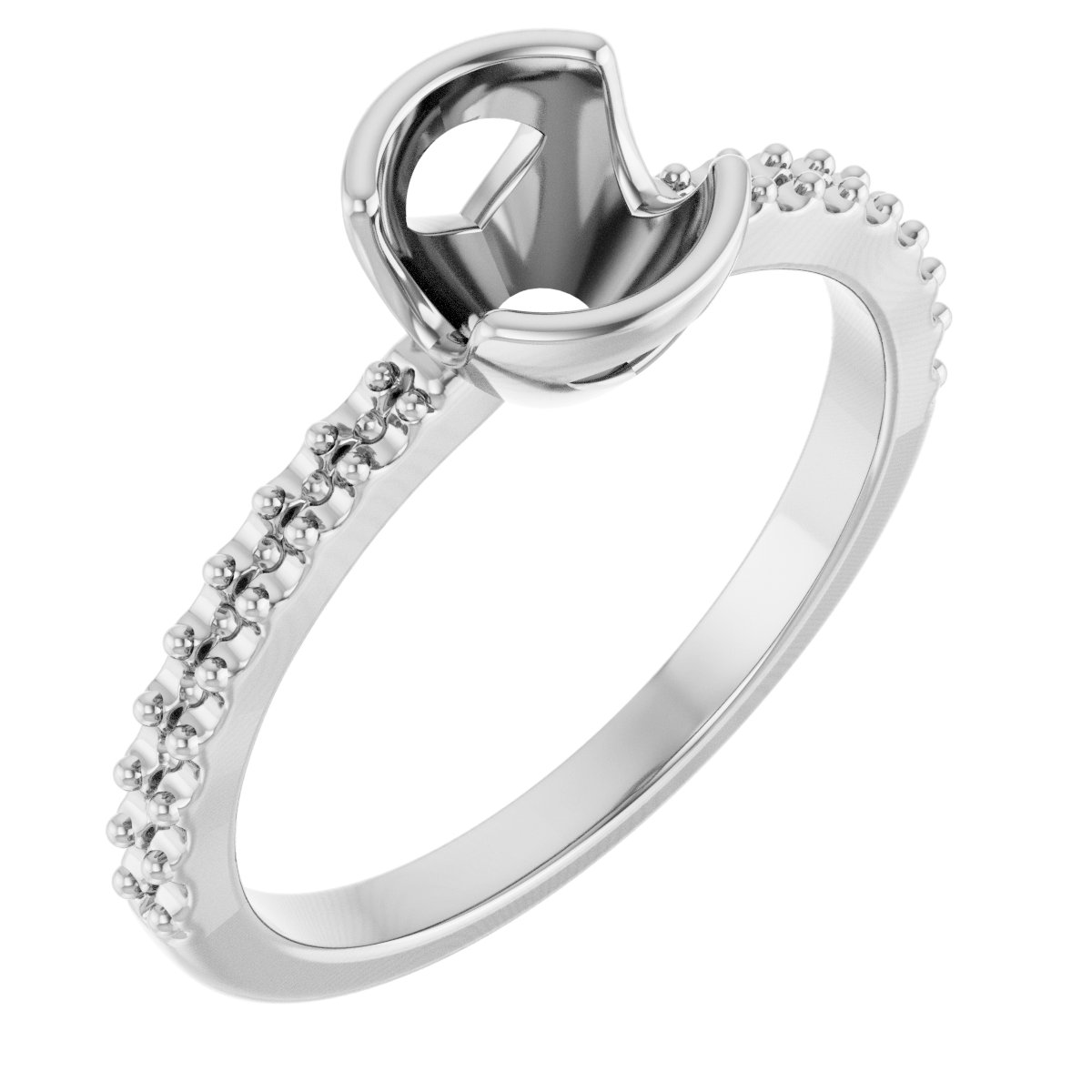 Half-Bezel Engagement Ring