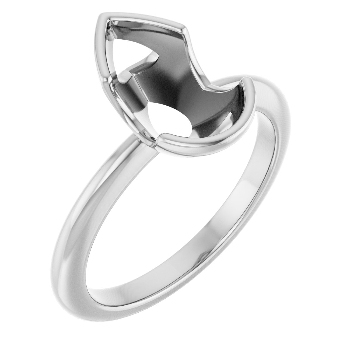 Half-Bezel Engagement Ring