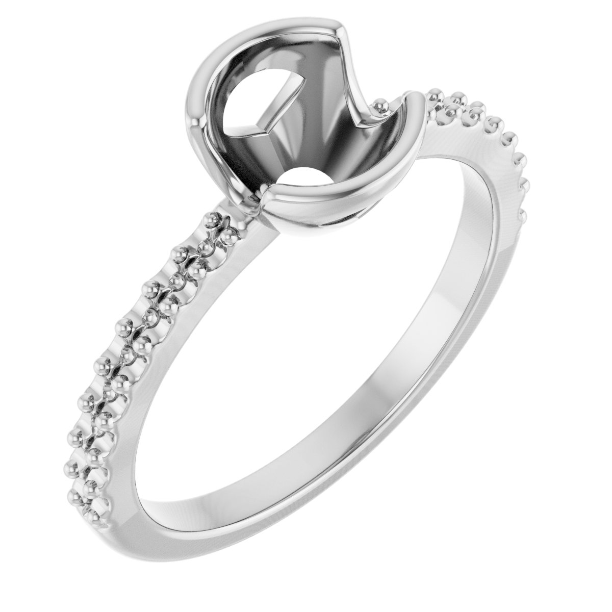 Half-Bezel Engagement Ring