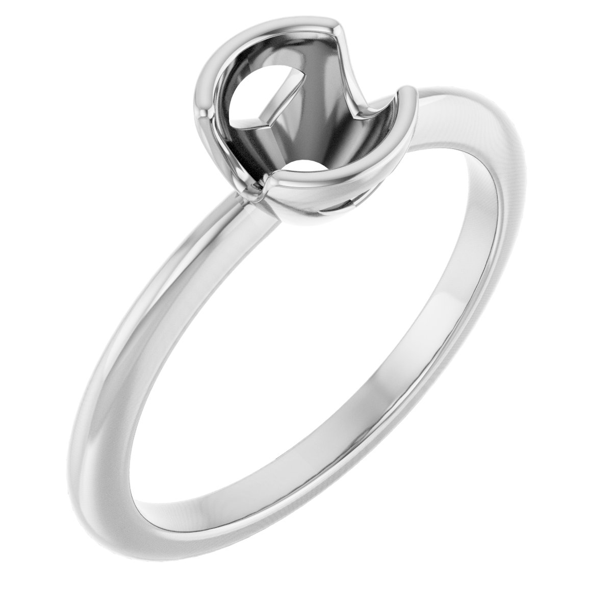 Half-Bezel Engagement Ring