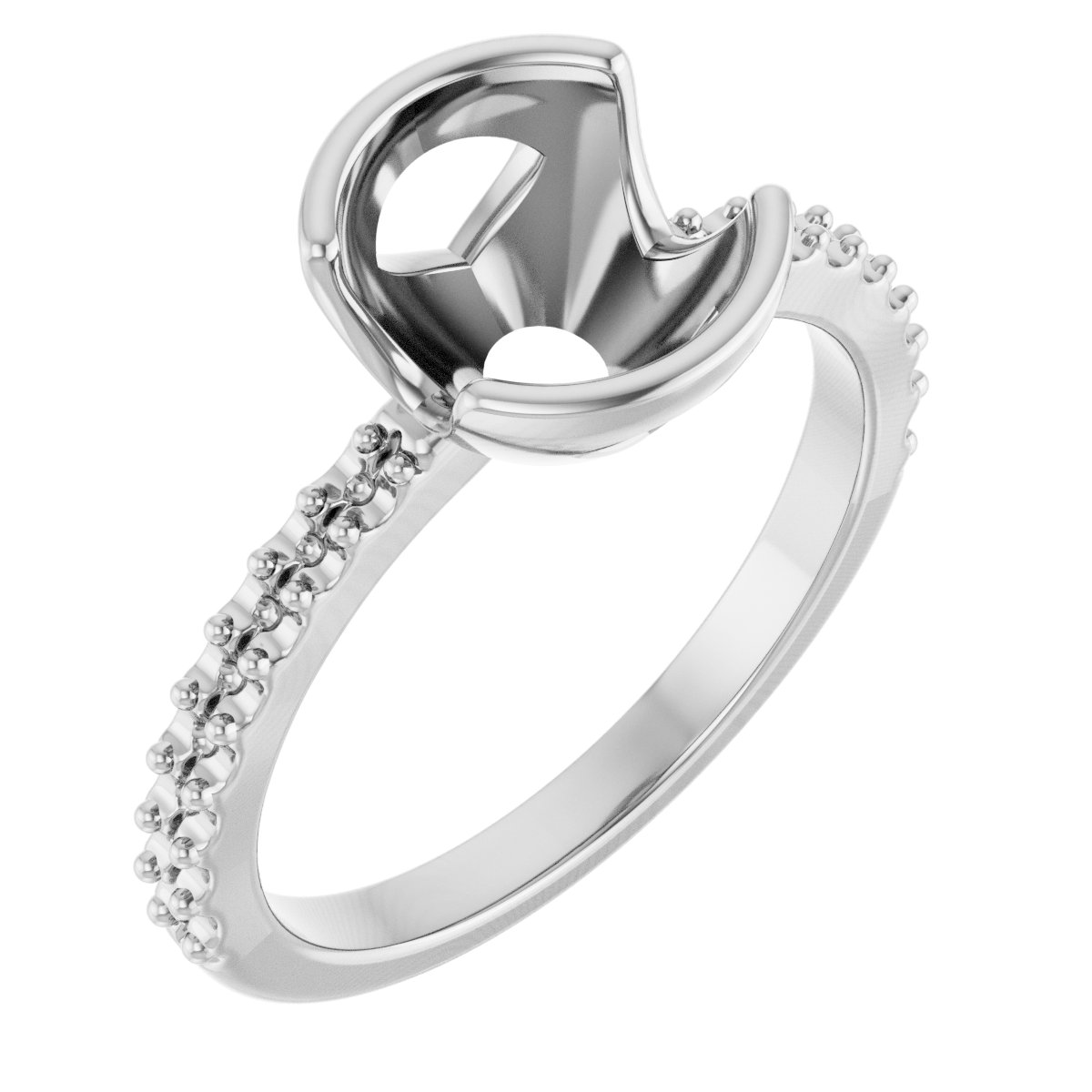 Half-Bezel Engagement Ring