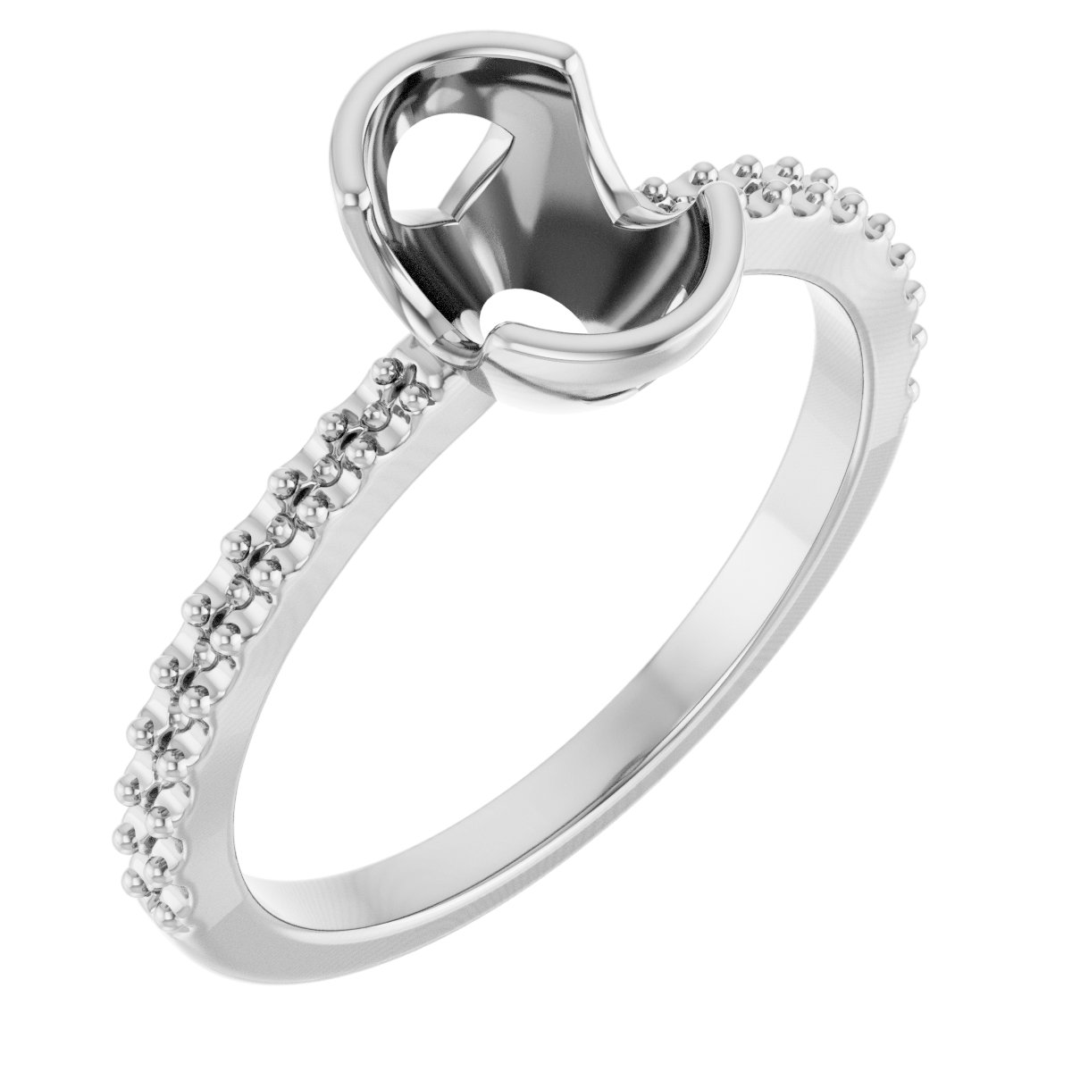 Half-Bezel Engagement Ring