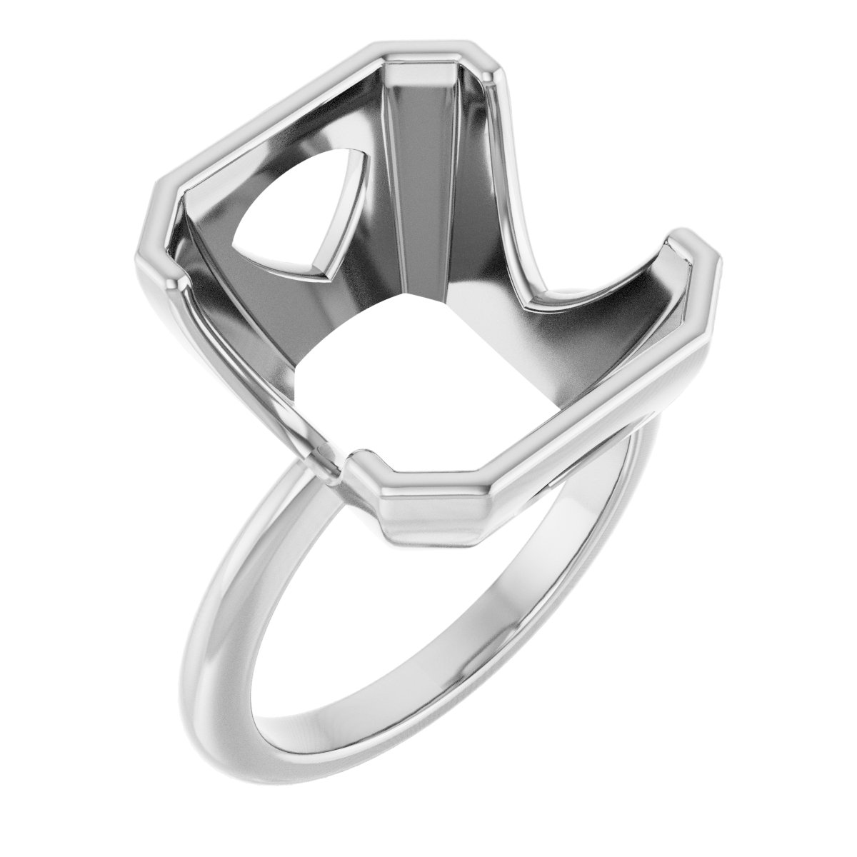 Half-Bezel Engagement Ring