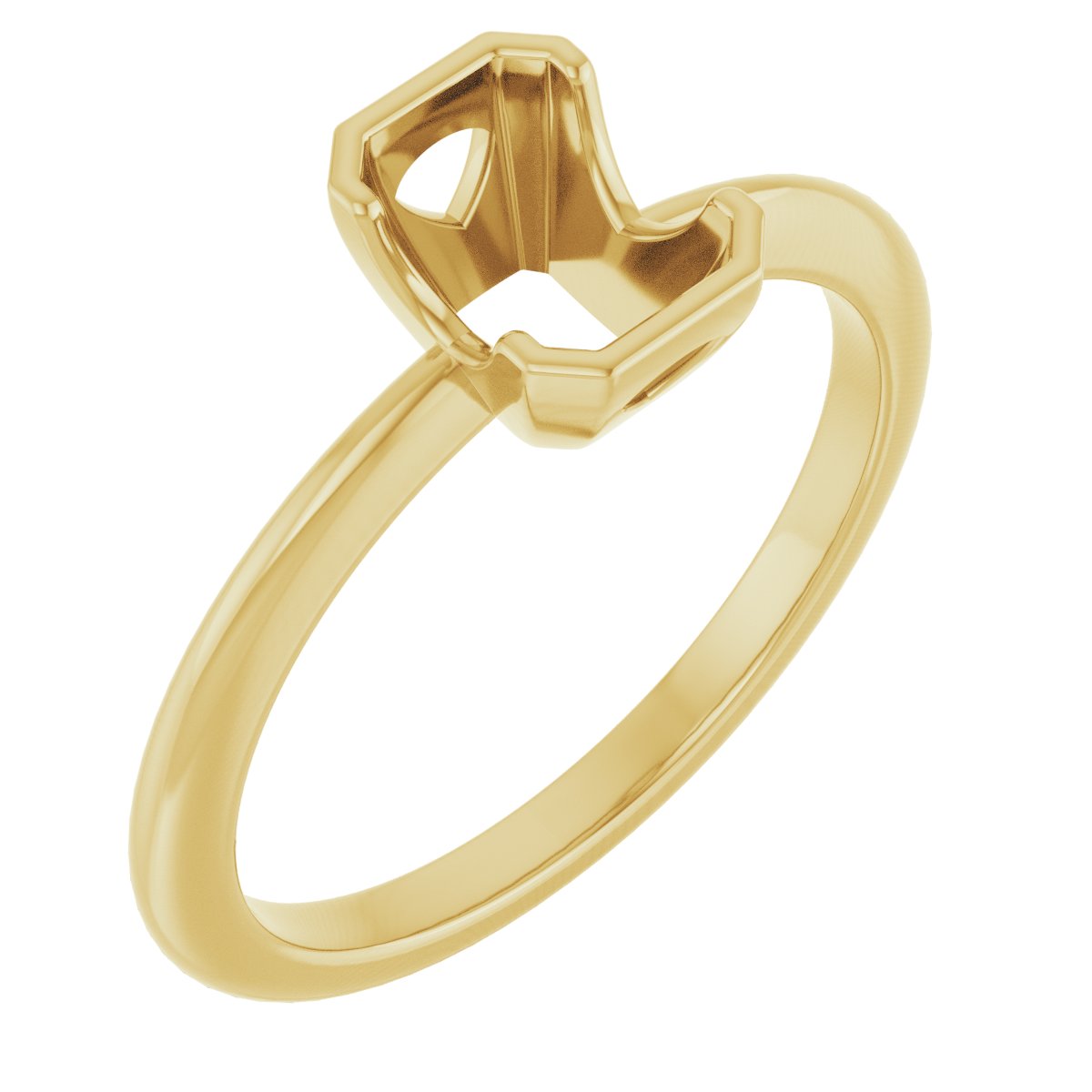 Half-Bezel Engagement Ring