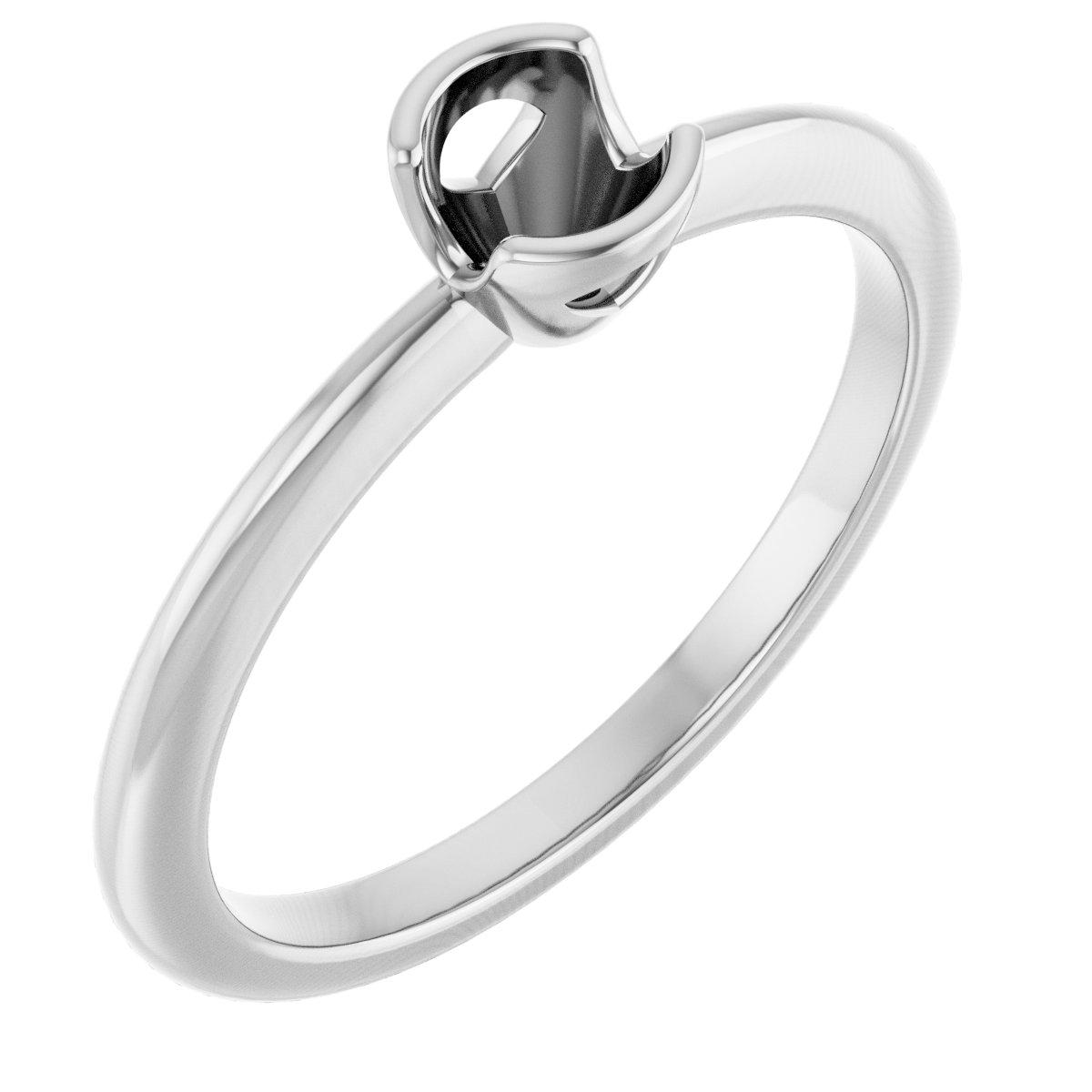 Half-Bezel Engagement Ring