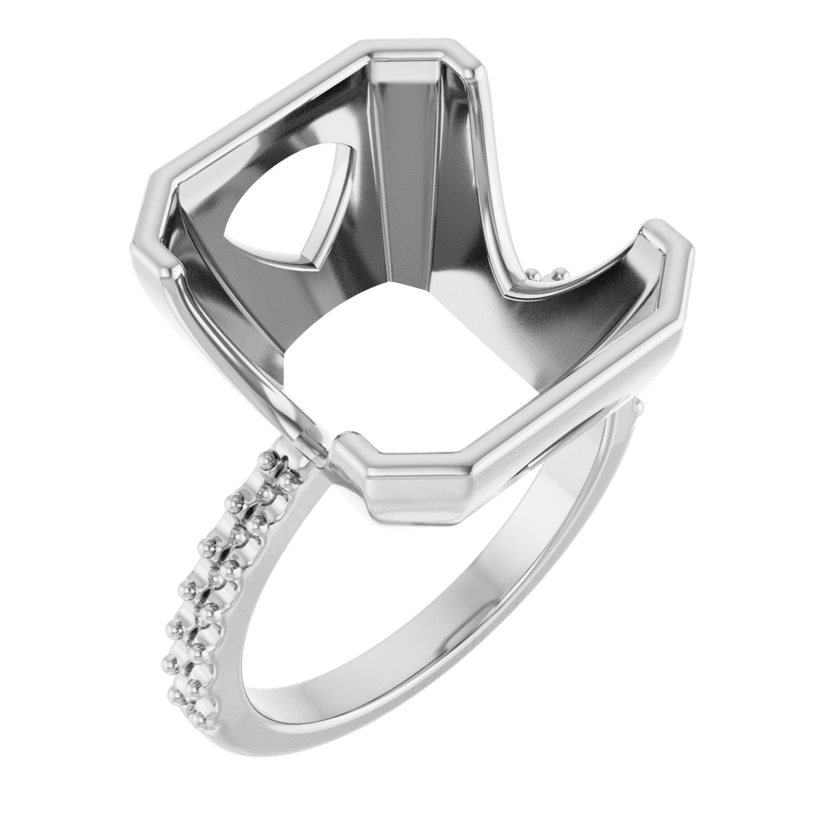 Half-Bezel Engagement Ring
