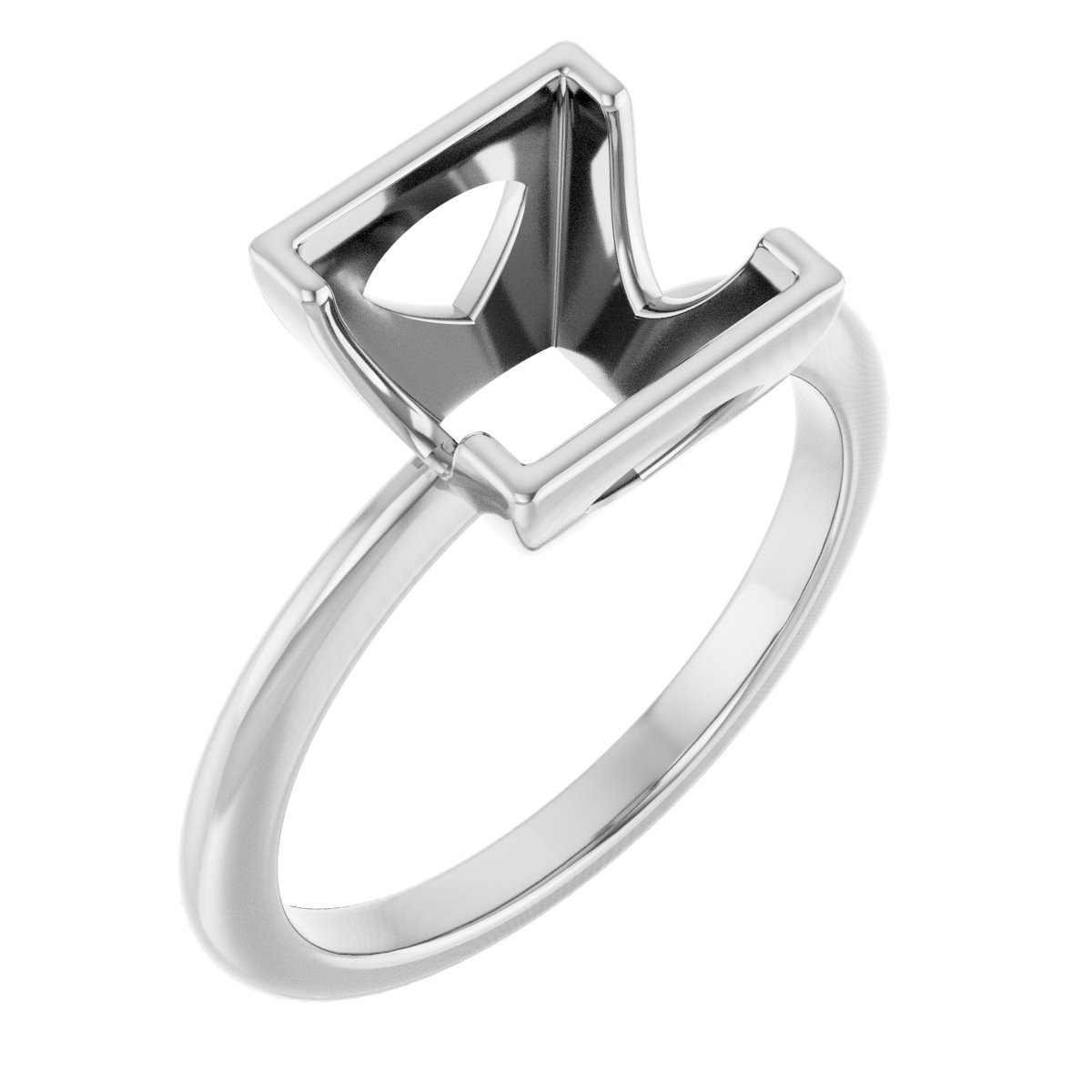 Half-Bezel Engagement Ring