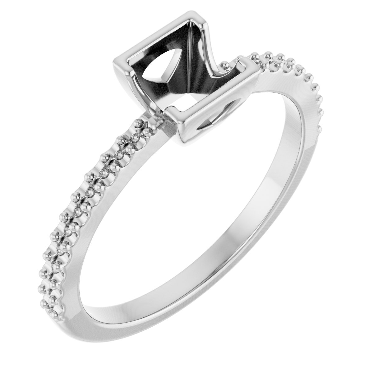 Half-Bezel Engagement Ring