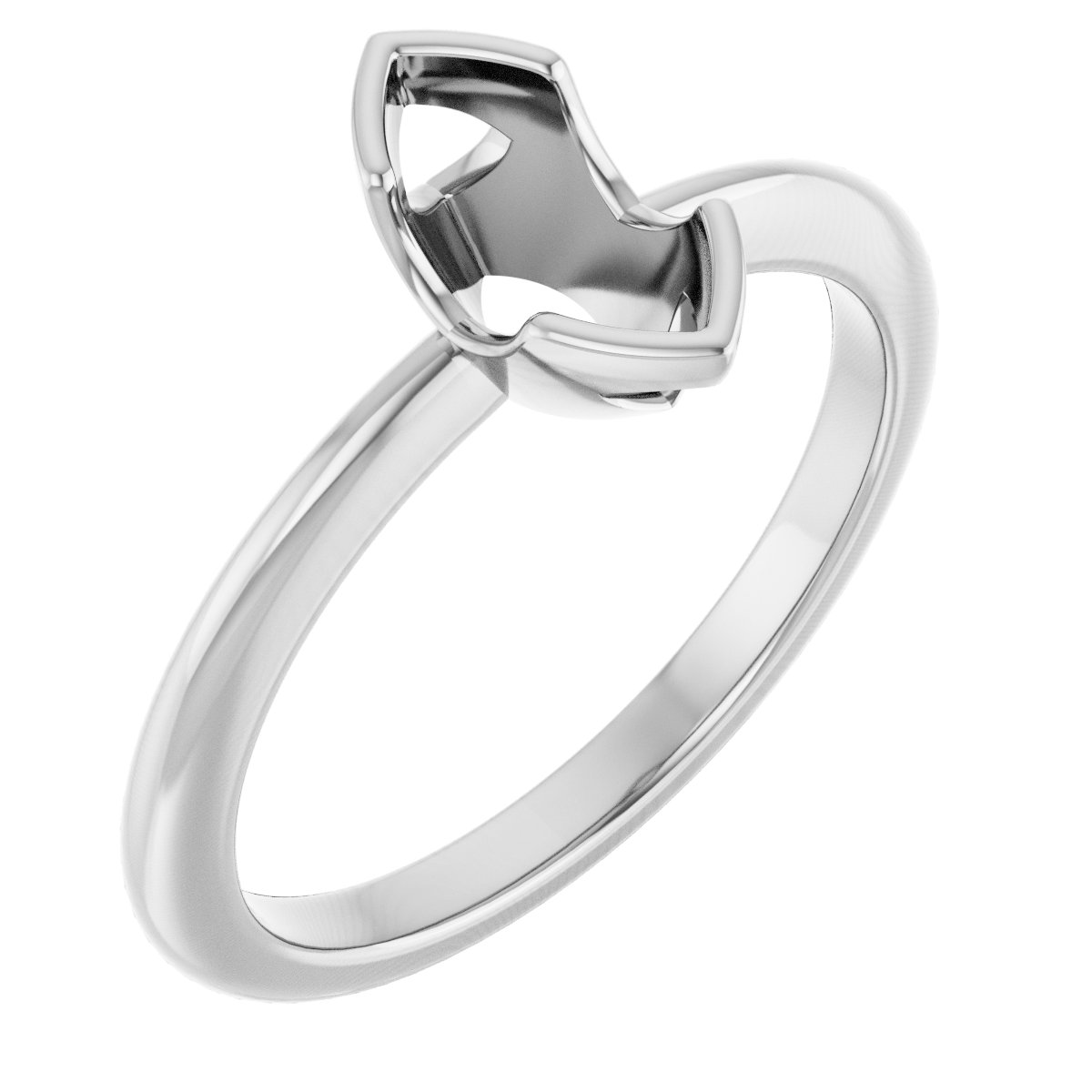 Half-Bezel Engagement Ring