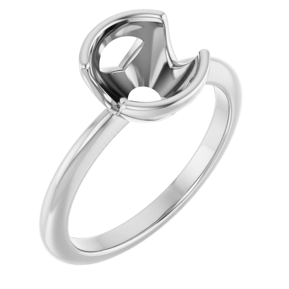 Half-Bezel Engagement Ring