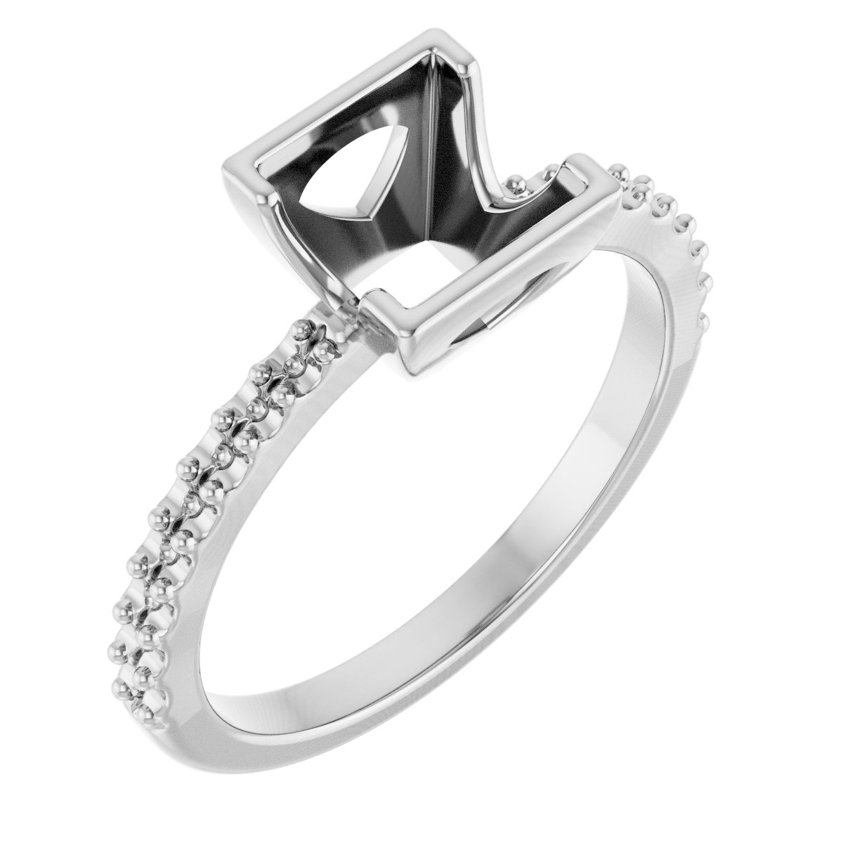 Half-Bezel Engagement Ring