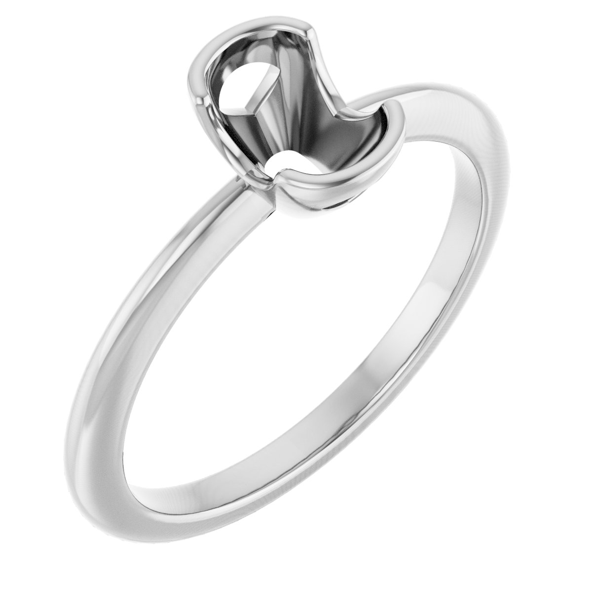 Half-Bezel Engagement Ring