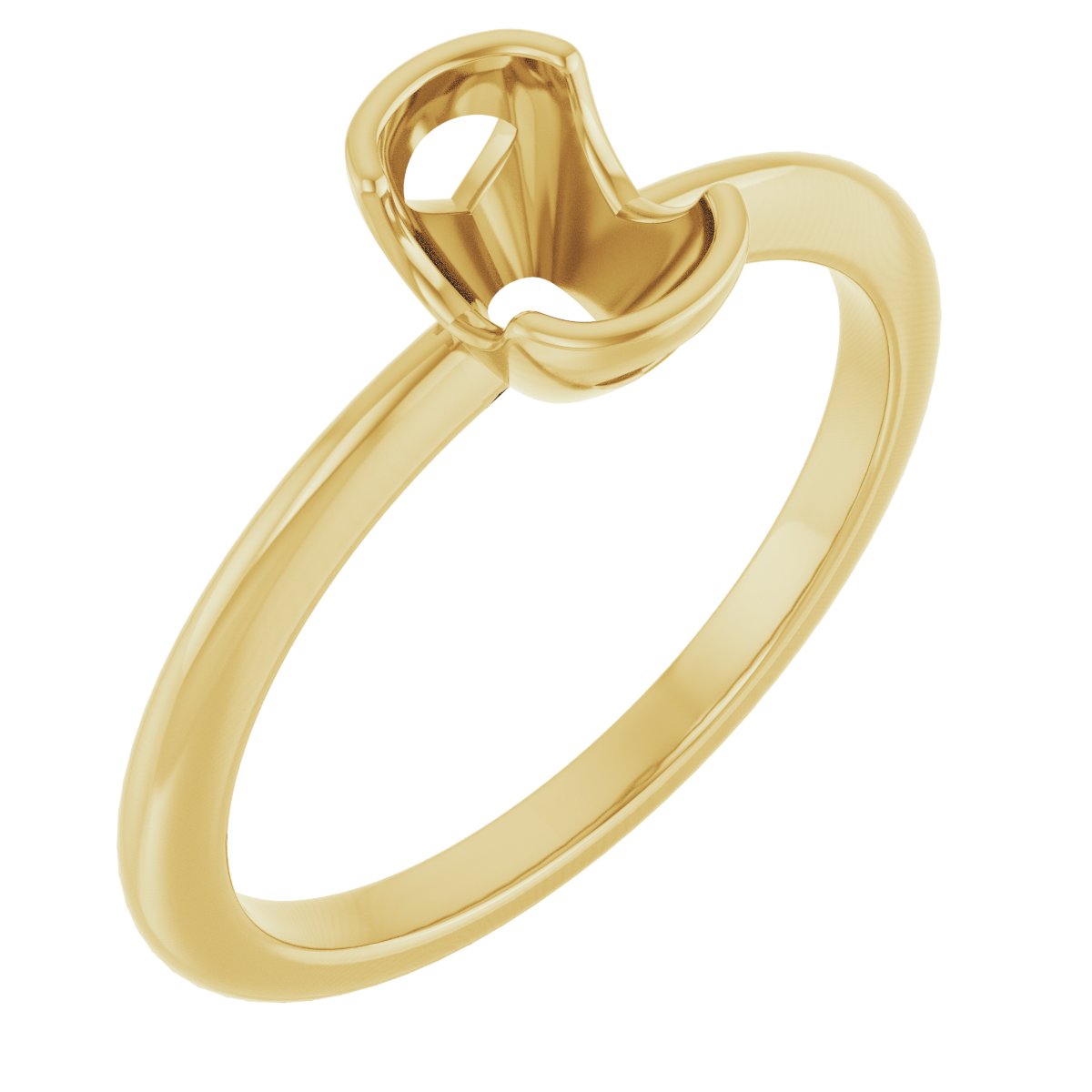 Half-Bezel Engagement Ring