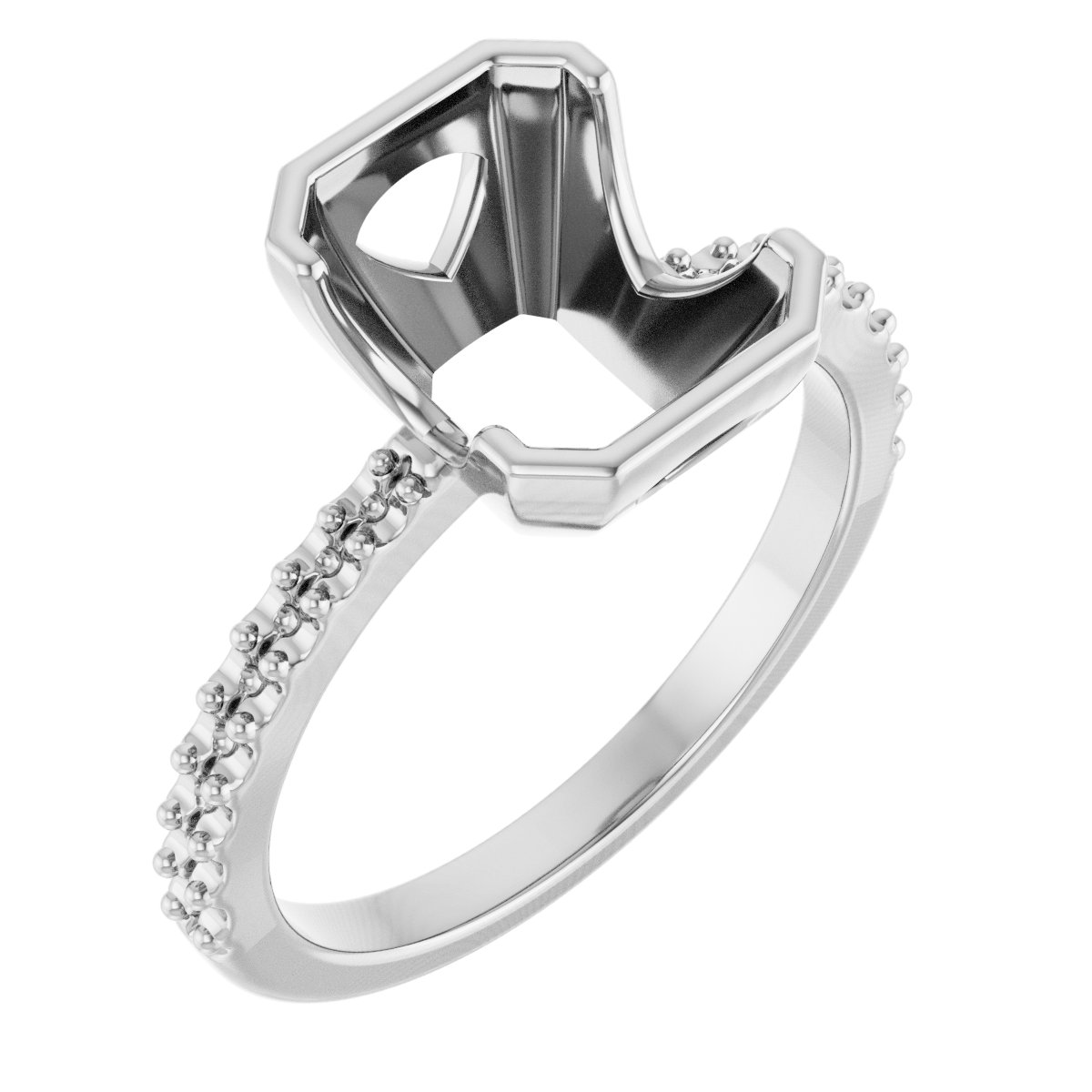 Half-Bezel Engagement Ring