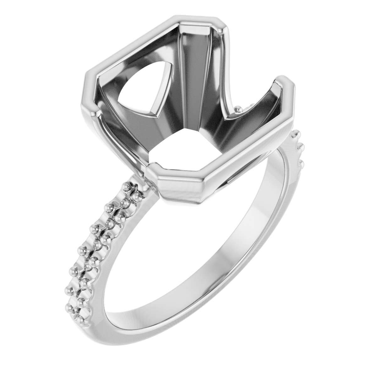 Half-Bezel Engagement Ring