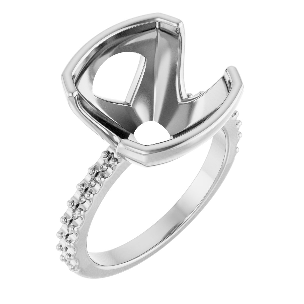 Half-Bezel Engagement Ring