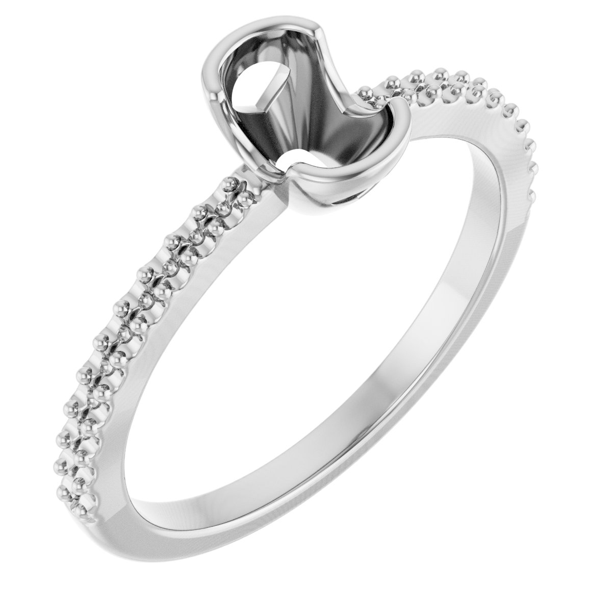 Half-Bezel Engagement Ring