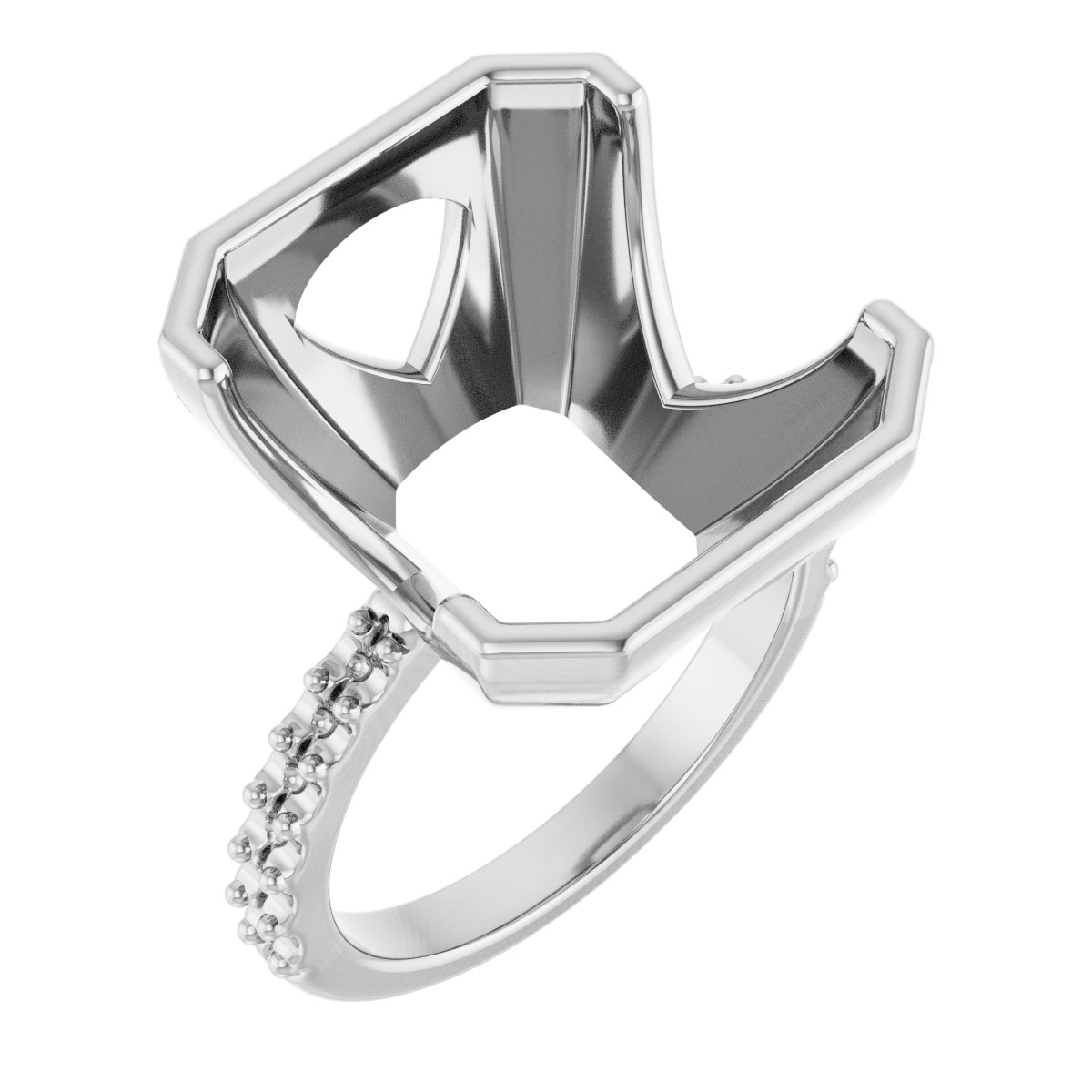 Half-Bezel Engagement Ring