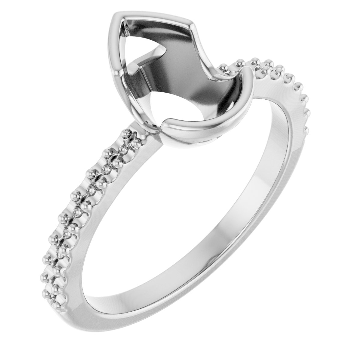 Half-Bezel Engagement Ring