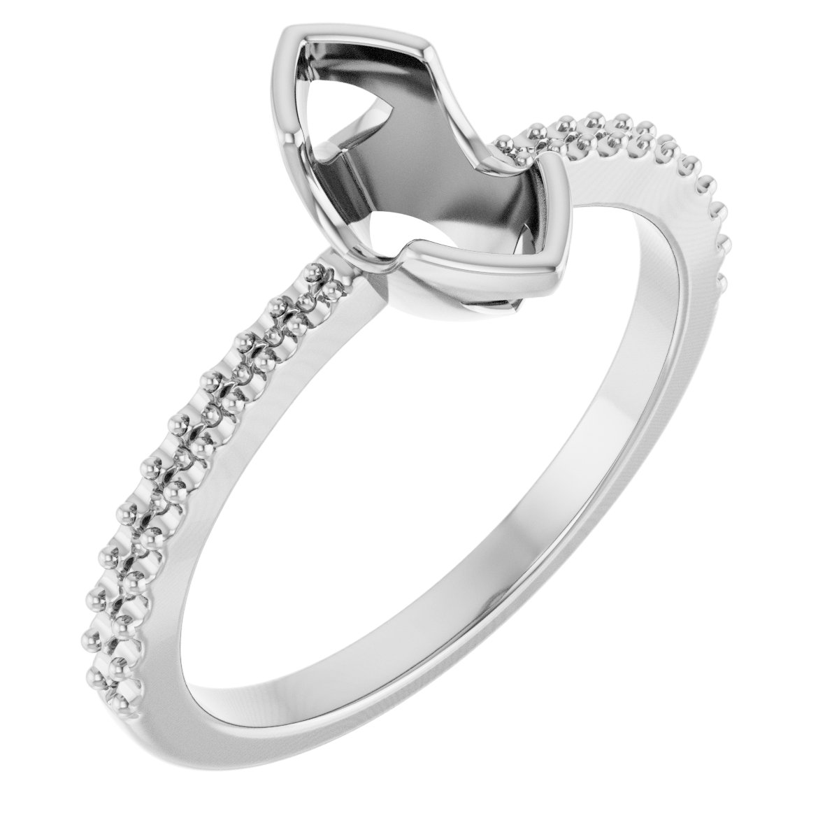 Half-Bezel Engagement Ring