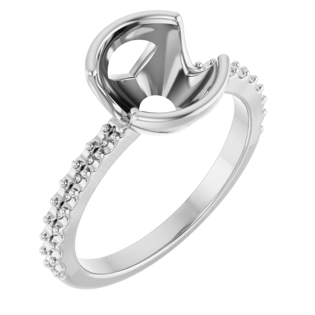 Half-Bezel Engagement Ring