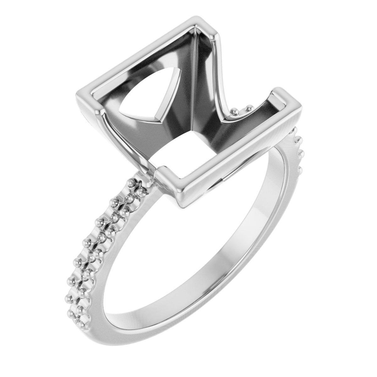 Half-Bezel Engagement Ring