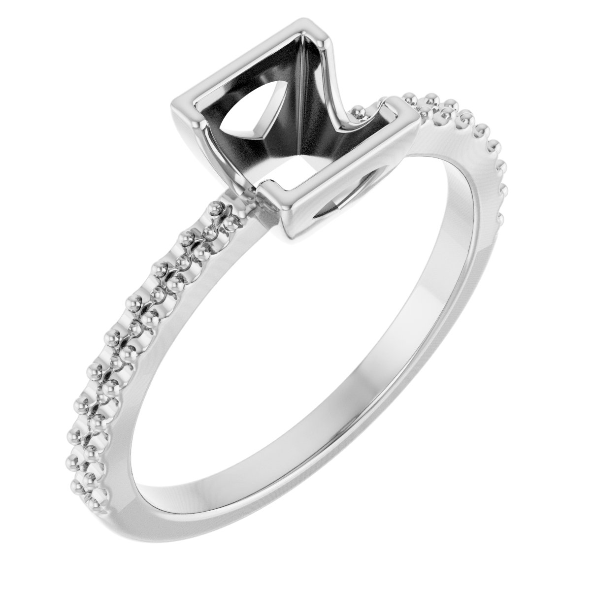 Half-Bezel Engagement Ring
