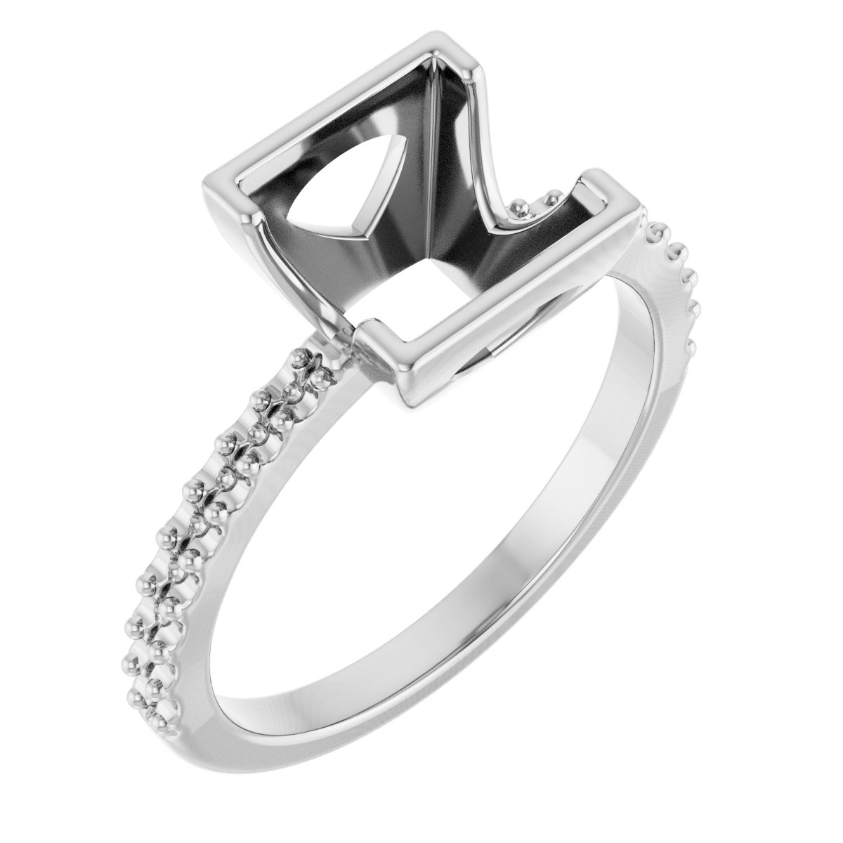 Half-Bezel Engagement Ring