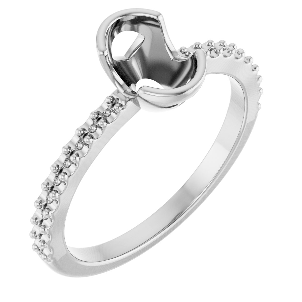 Half-Bezel Engagement Ring
