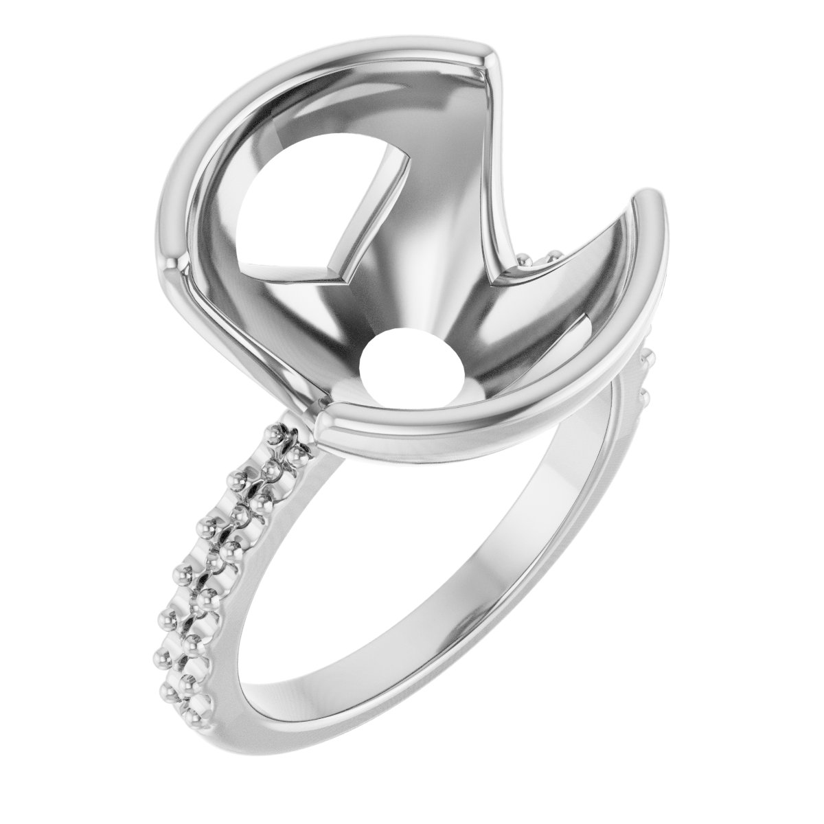 Half-Bezel Engagement Ring